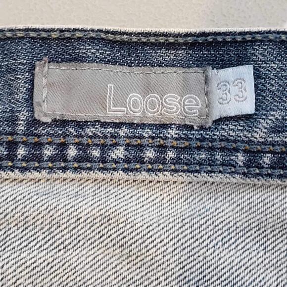 Levis Silvertab Jeans Mens 33x34 Blue Loose Straight Leg Distressed Baggy - Picture 9 of 12